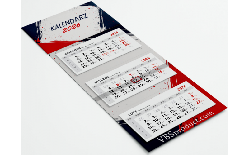 Kalendarz Trójdzielny 310 x 780 mm główka wypukła